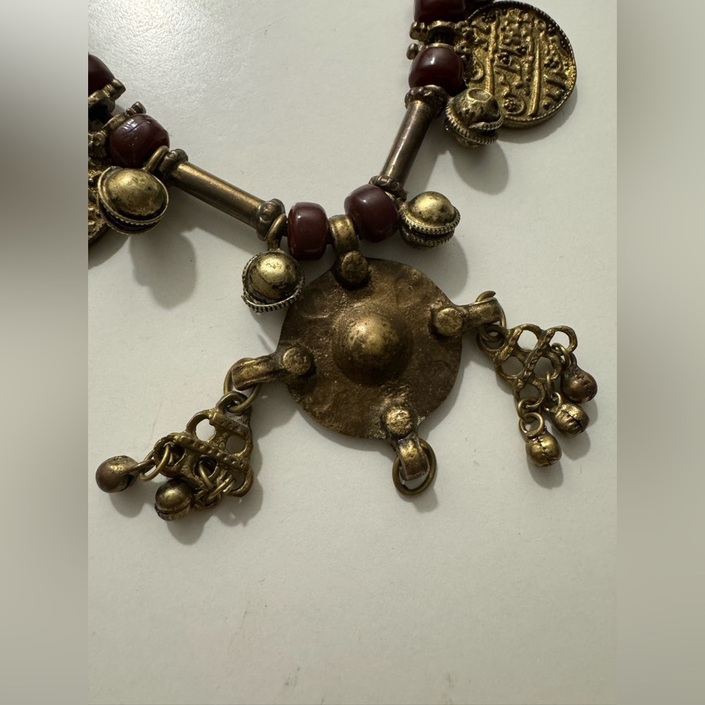 Middle Eastern Tribal Coin/Bell Dangle Necklace - Picture 2 of 8